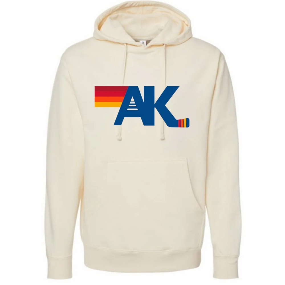 AK Nation Hockey Luxe Hoodie Adult Cream Printed One Side NWT XS-XXXL